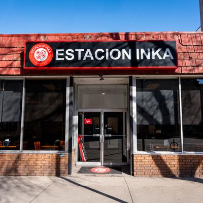 The entrance to the restaurant.