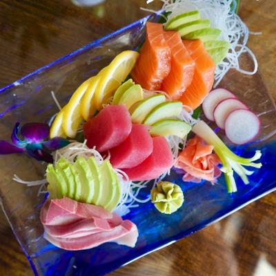 Assorted sashimi.