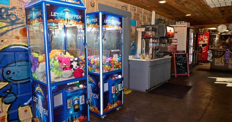 Interior, arcade claw machine