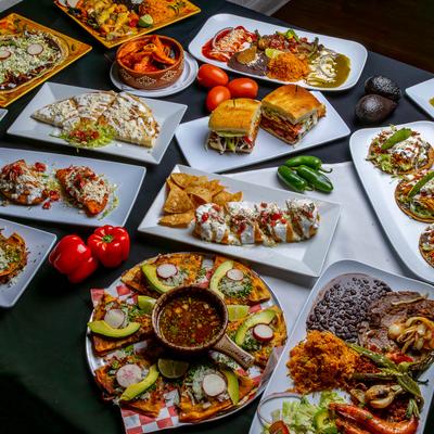 Assorted food dishes.