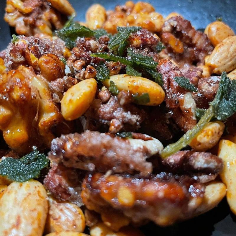 menu item 2 of 22, Roasted Nuts, Fried Sage & Buckwheat