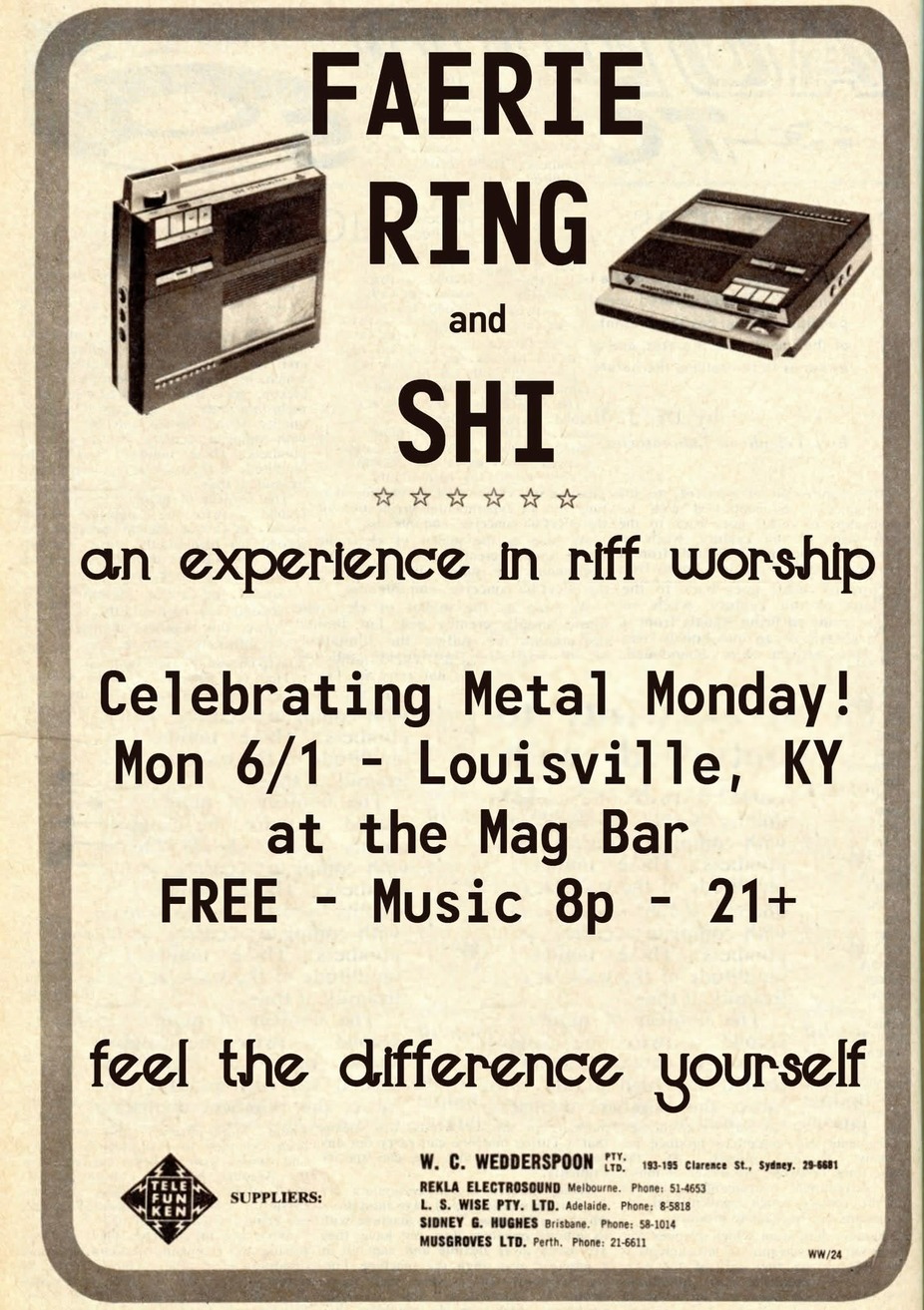 Faerie Ring and Shi - Metal Monday 6/1 @ Mag Bar event photo