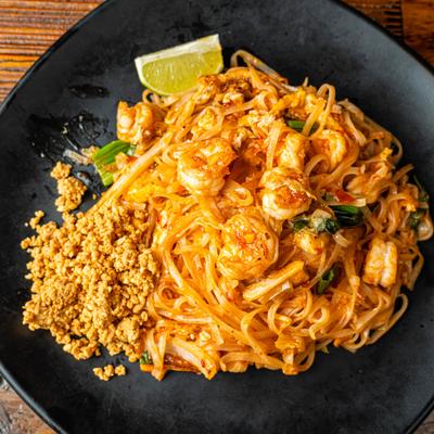 Pad Thai Noodle with Shrimp.