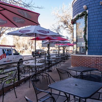 Exterior, seating area.