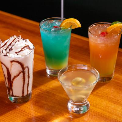 Variety of cocktails served on the table.