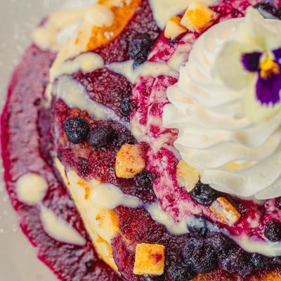 Blueberry cheesecake pancakes.