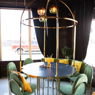 The Wine Garden interior, seating.