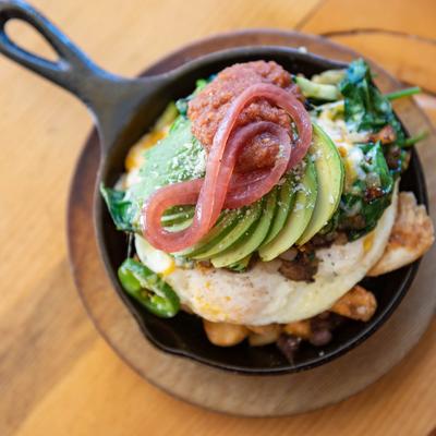 A meal in a skillet.