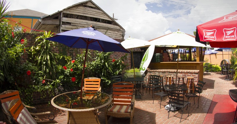 Exterior, tables and chairs ready for guests