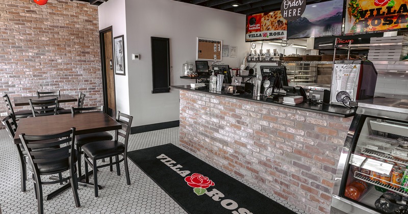 Interior space, order counter and two dining tables