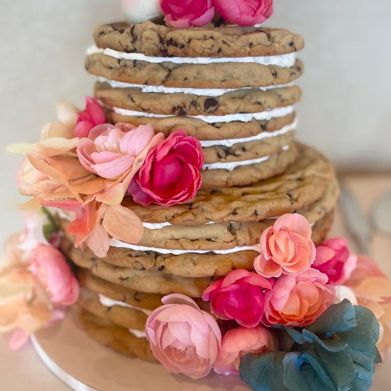 Tiered cookie cake photo
