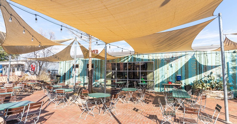 Exterior, covered patio seating