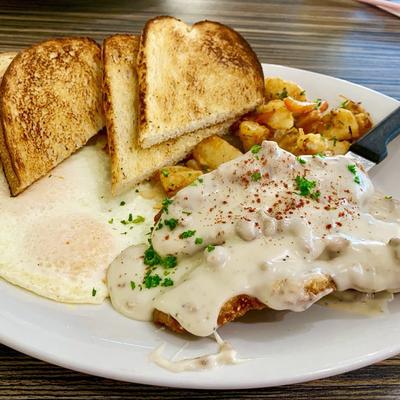 Food on plate, front view