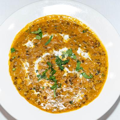 Mildly spiced black lentil puree