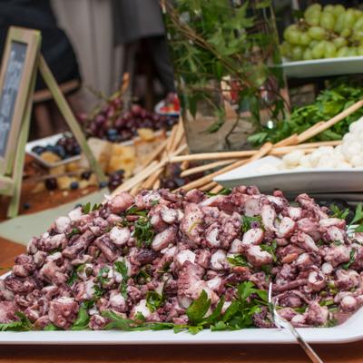 Seafood plate, octopus