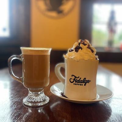 Coffee and hot chocolate.