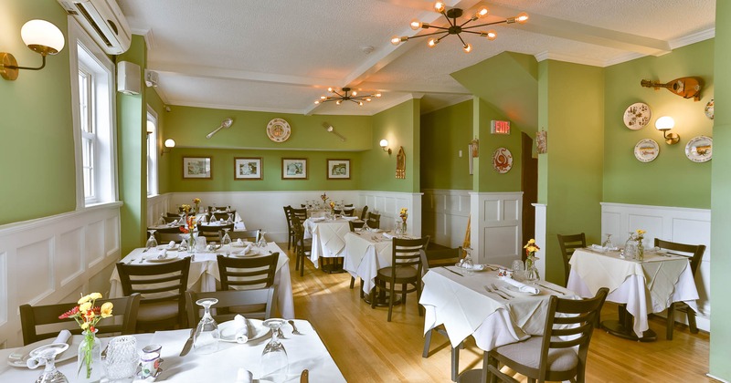 Interior, dining area, wall decorations