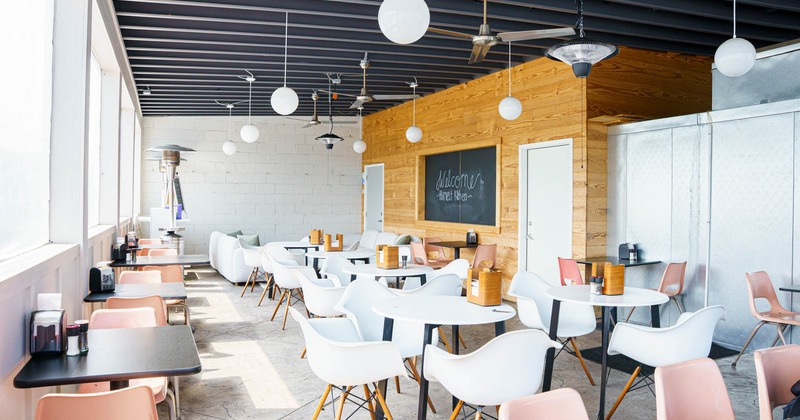 Interior, seating area with cozy sofas