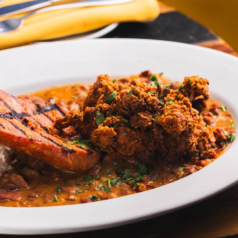 Fried Chicken with Red Beans & Rice photo