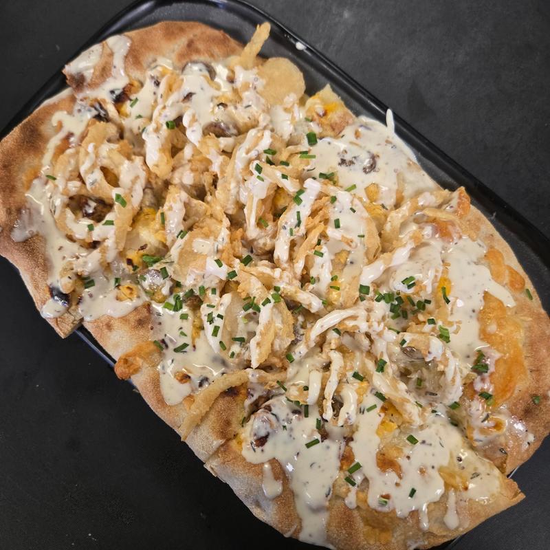Beer Cheese & Brat Flatbread photo
