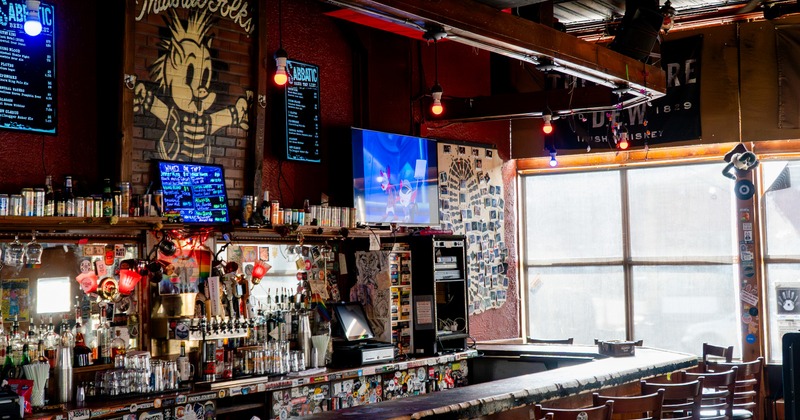 Interior, vivid bar area