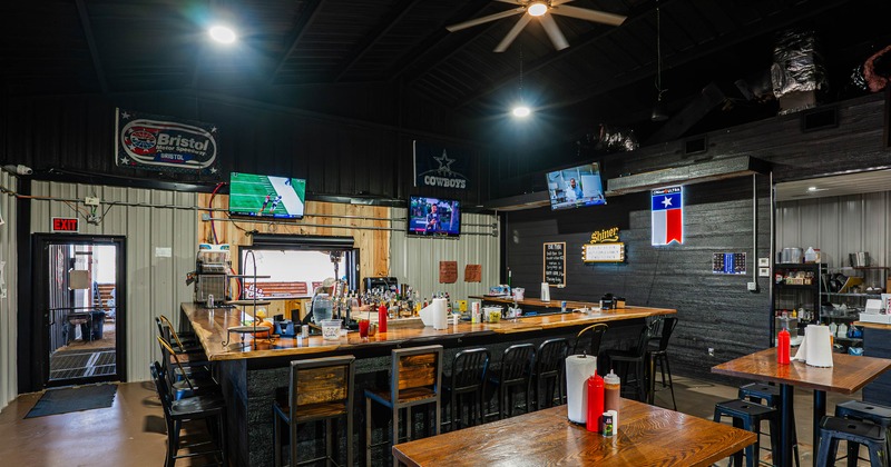 Interior, seating and bar areas