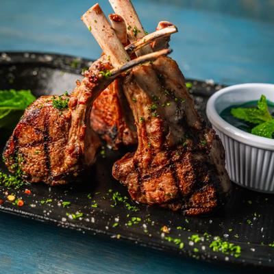 Lamb Chops with Mint Jelly.