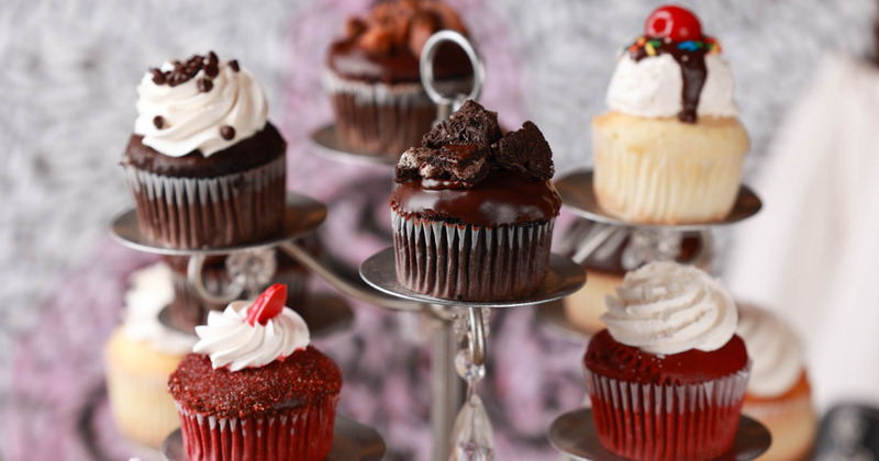 Variety of muffins on display