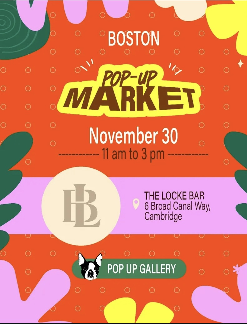 Pop-Up Market Boston at the Locke Bar November 30th 11am-3pm.