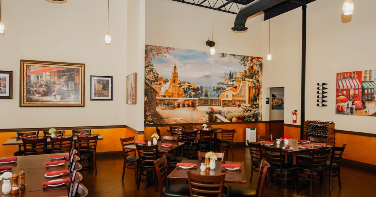 Interior, tables and chairs