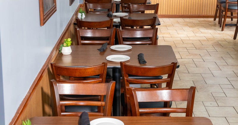 Tables set and ready for guests