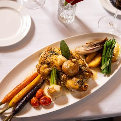 Pressed chicken meal.