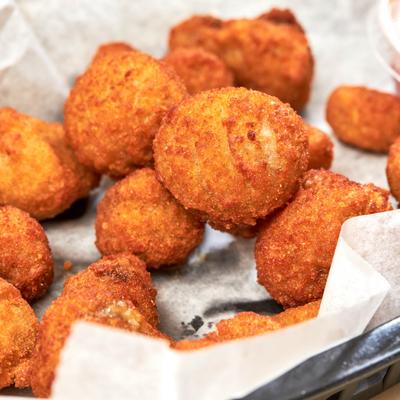 Breaded mushrooms.