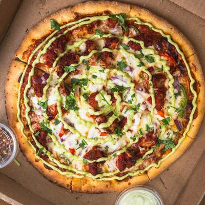 Butter Chicken Pizza.