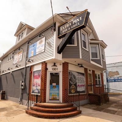 Exterior with signage.