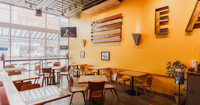 Interior tables ready for guests
