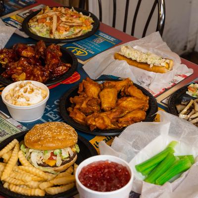 Menu items displayed on table.