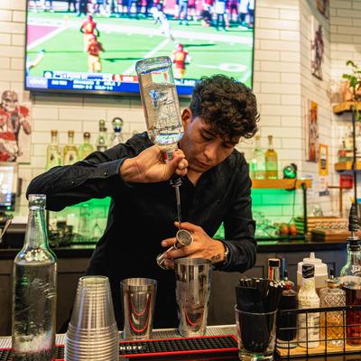 Bartenders are ready to make delicious craft cocktails.