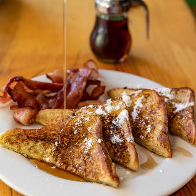 French toast with bacon.