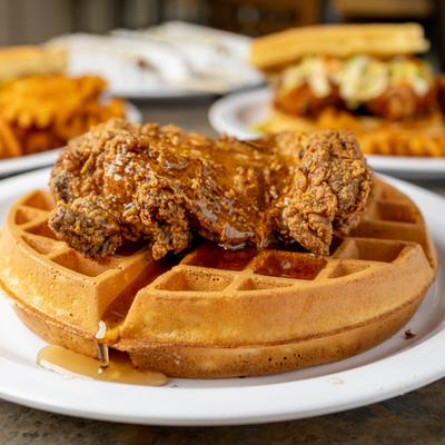 Chicken and waffle.