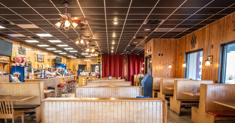 Bar area and dining area