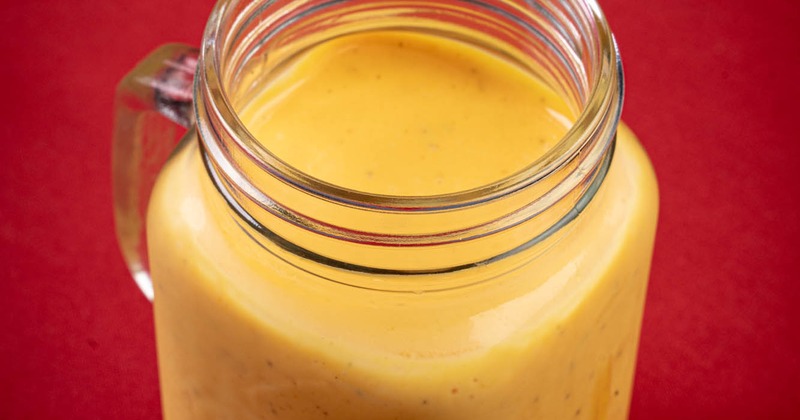 A served  Mango Lassi