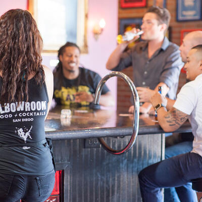 Guests at the bar,having fun