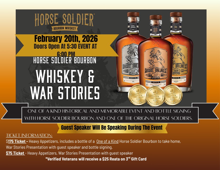 Whiskey and War Stories NO BOTTLE TICKET $75.00 event photo