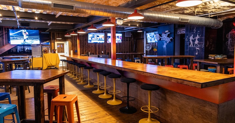 Interior, high seating chairs