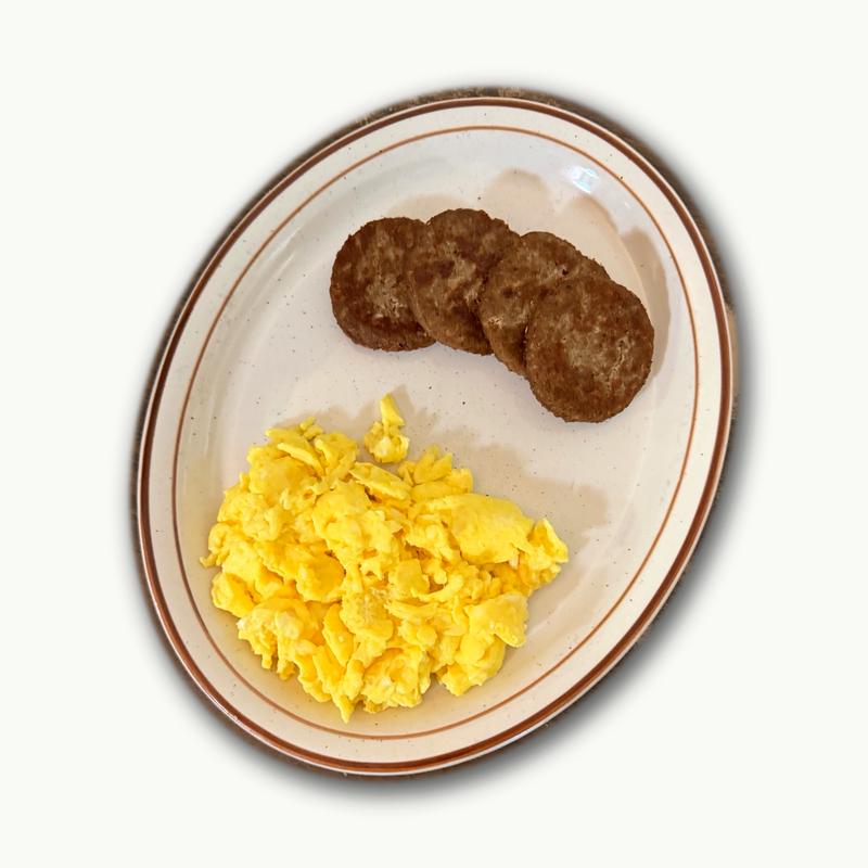 2 Eggs with Turkey Sausage Patties (4) & Toast photo