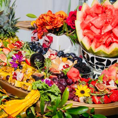 Platter of fresh fruit.