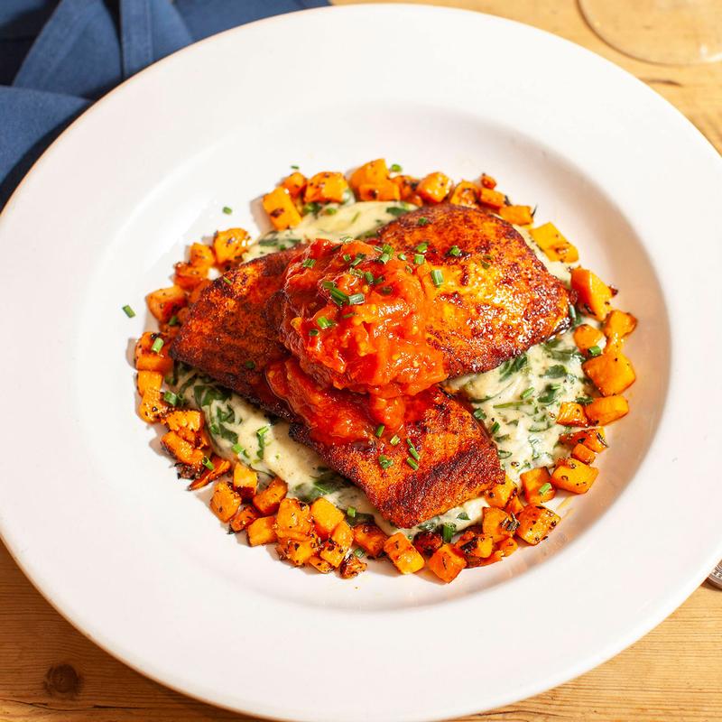 Pan Seared Pistachio Encrusted Salmon photo