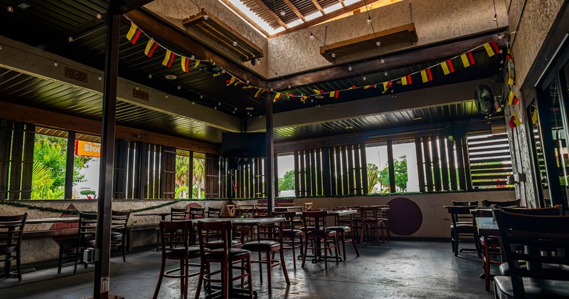 Interior, tables ready for guests