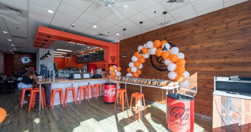 Diner area, food counter